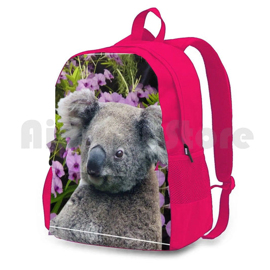 Koala And Orchids Outdoor Hiking Backpack Waterproof Camping Travel