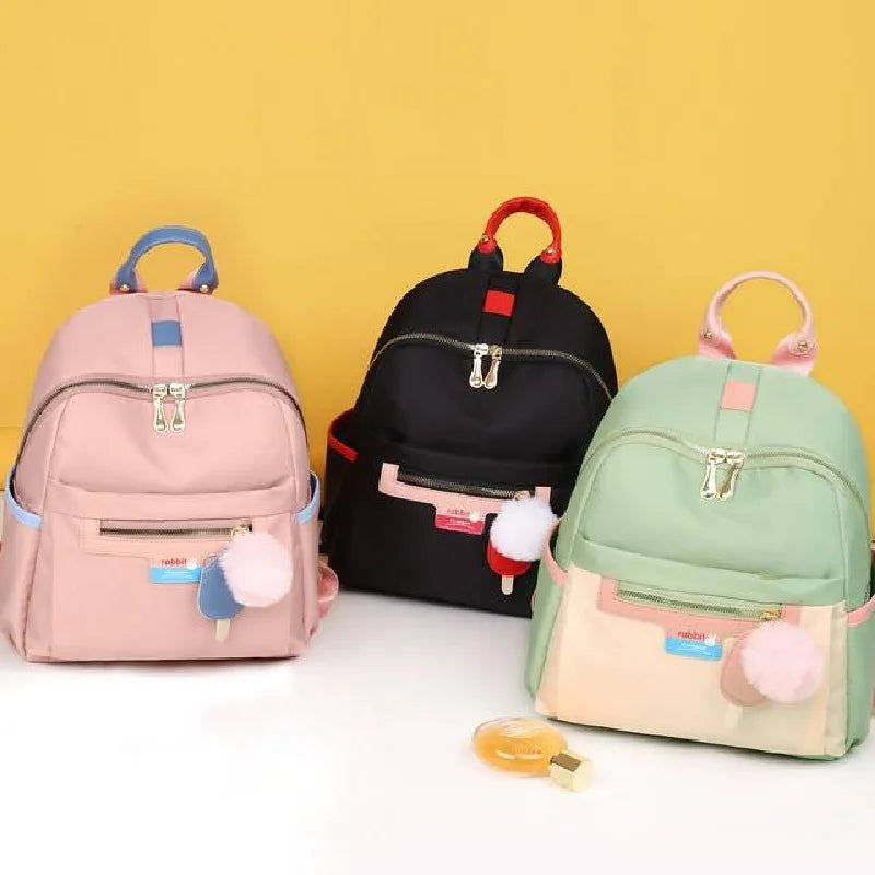 Fabre Woman Mini Oxford Backpack Lady Campus Style Double Back Bag