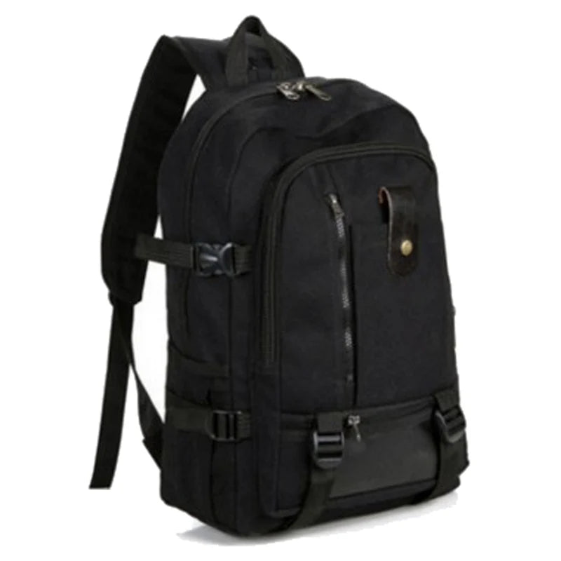 Men's Retro Travel Rucksack Zipper Closure Camping Bag