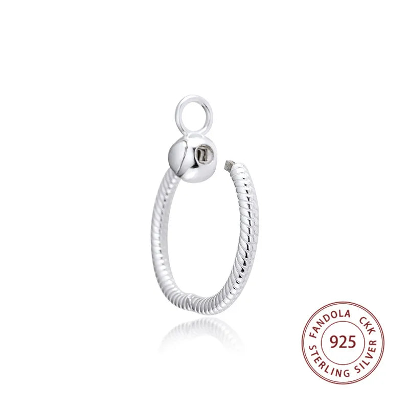 Large O Pendant 925 Sterling Silver DIY Necklaces Pendants for Women