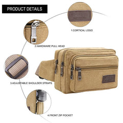 Canvas Men Waist Bag Outdoor Sports Climbing Camping Pack Belt Travel Bags