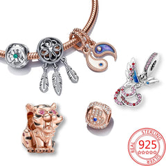 925 Silver Padlock & Key Dangle Charm for Bracelet