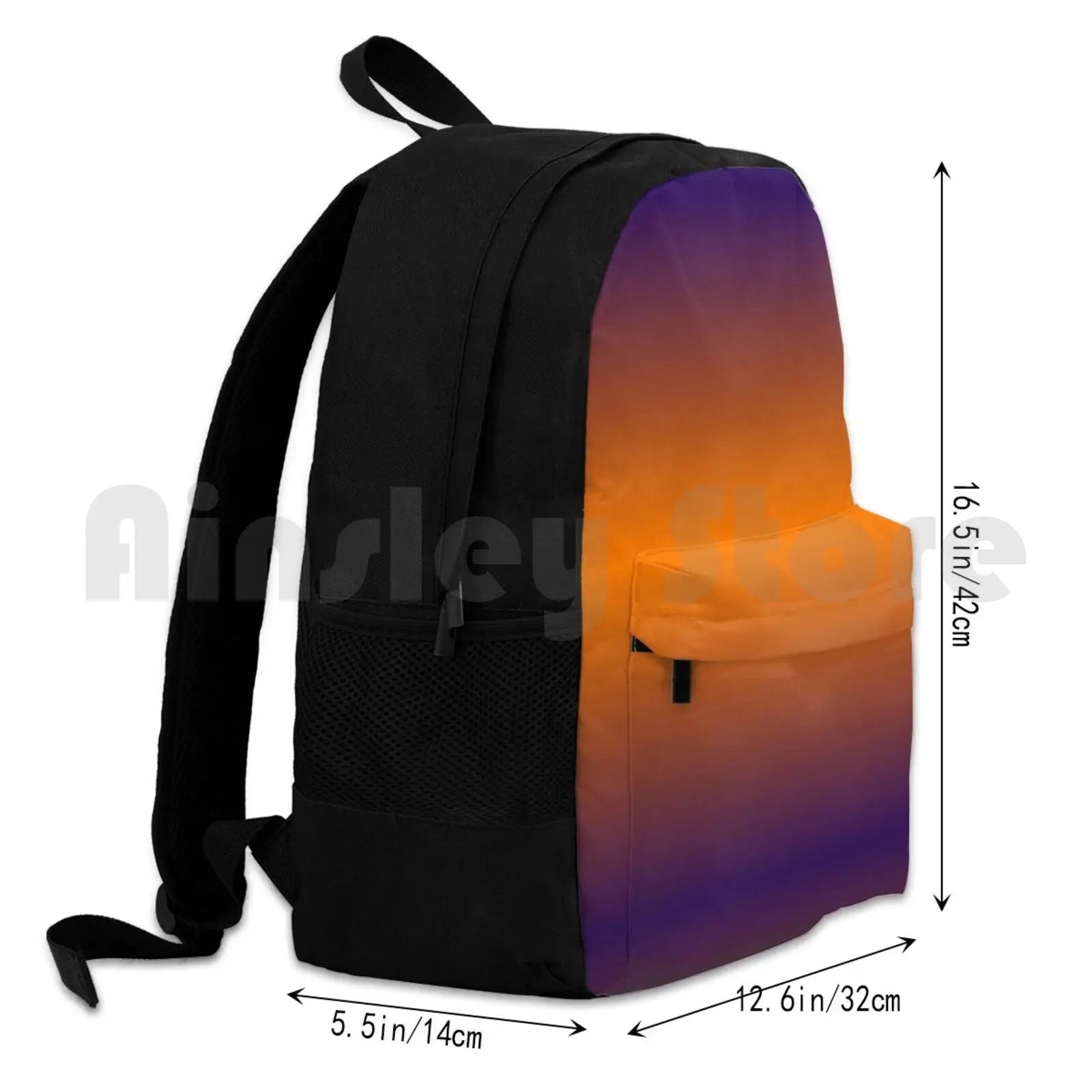 Orange Purple Gradient Outdoor Hiking Backpack Waterproof Camping Travel