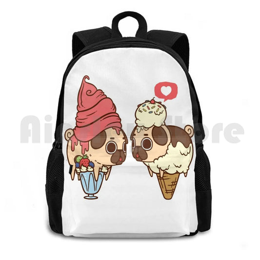 Puglie Froyo And Ice Cream Outdoor Hiking Backpack Waterproof Camping Travel