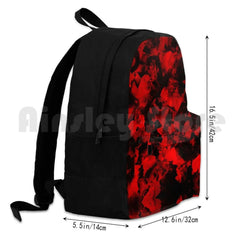 Red Black-Red Abstract Art Outdoor Hiking Backpack Waterproof Camping