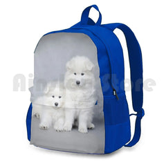 Samoyed Puppies Hiking Backpack Waterproof Camping