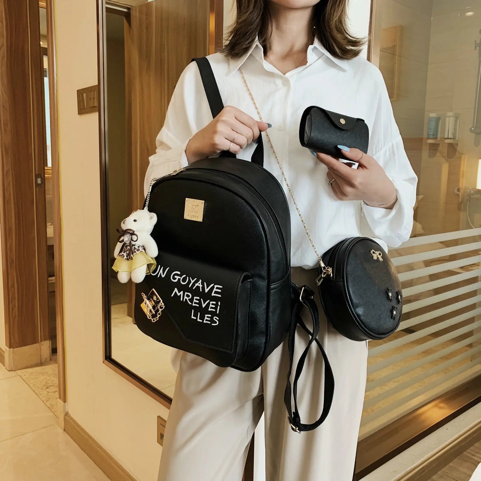 Small Fresh Backpack for Women Girls Schoolbag Campus Students