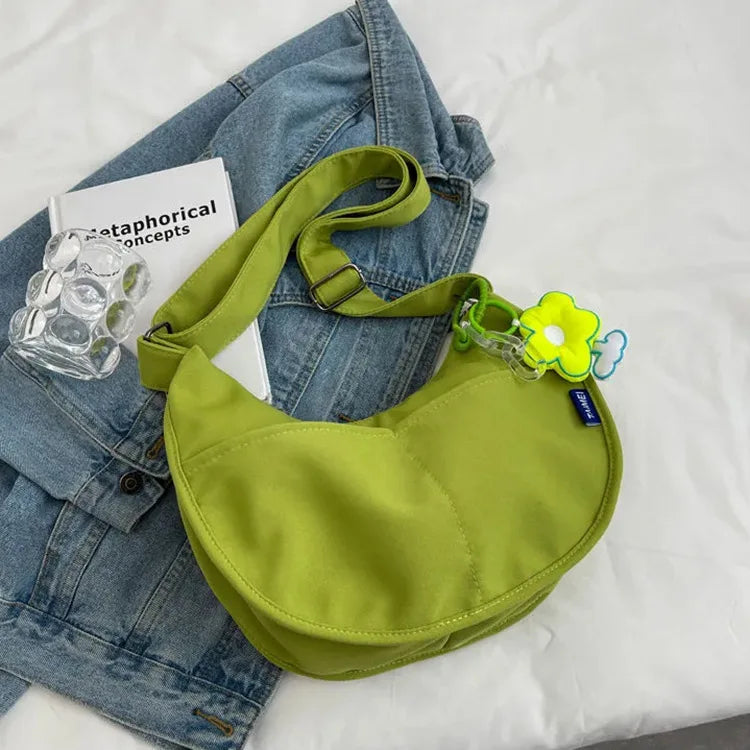 Solid Female Student Summer Shopping Messenger Shoulder Versatile Campus Schoolb