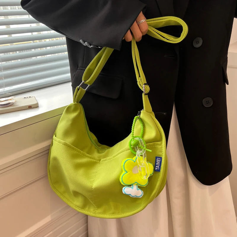 Solid Female Student Summer Shopping Messenger Shoulder Versatile Campus Schoolb