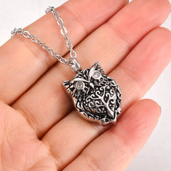 Owl Urn Necklace Stainless Steel Cremation Jewelry