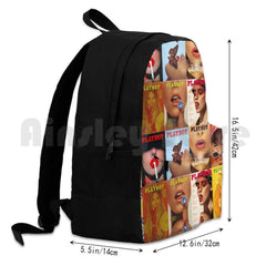 Vintage Magazine Covers Outdoor Hiking Backpack Waterproof Camping Travel