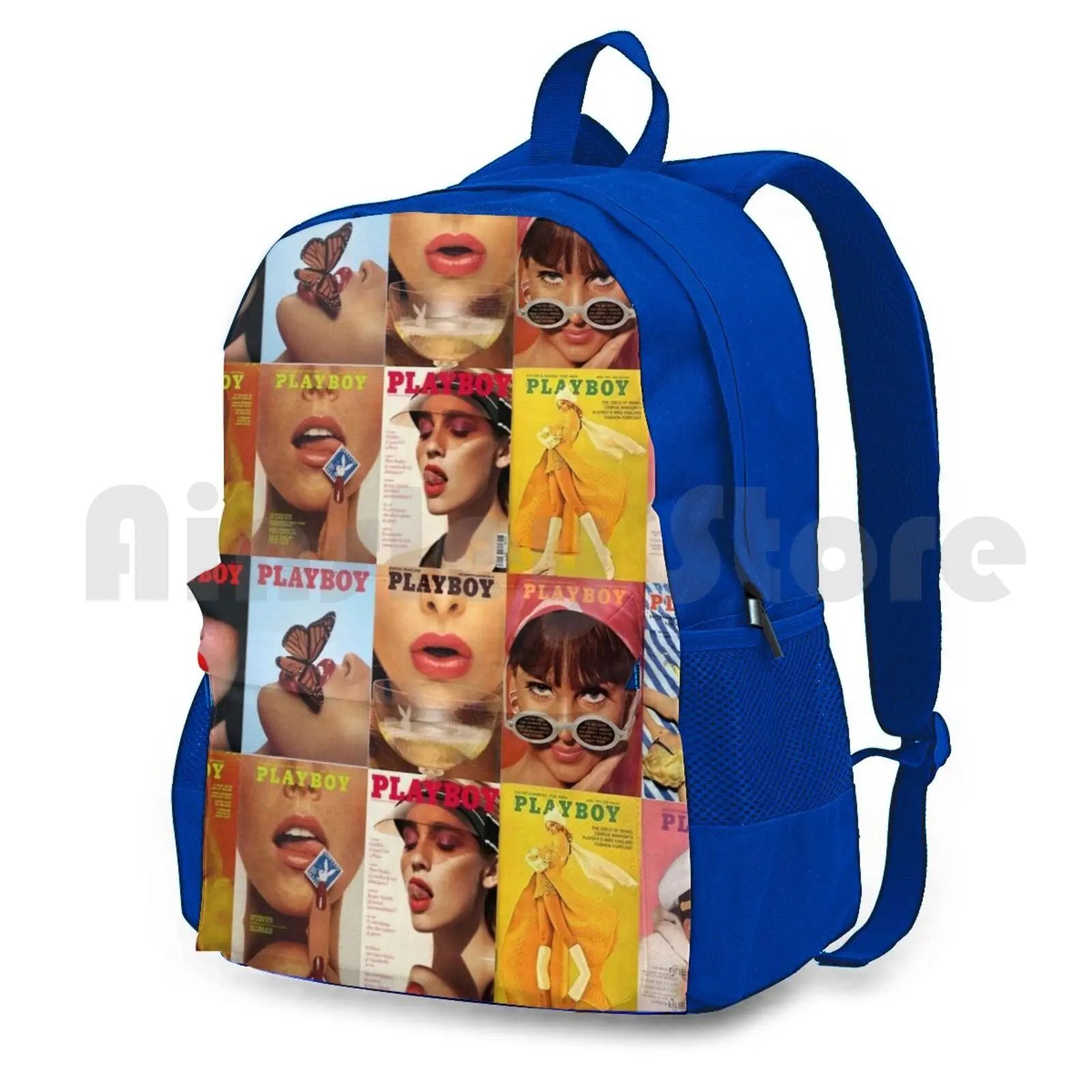 Vintage Magazine Covers Outdoor Hiking Backpack Waterproof Camping Travel