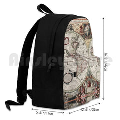 Vintage World Map Backpack Waterproof Camping Travel