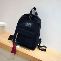 Mini Corduroy Campus Backpack for Women Work Bag