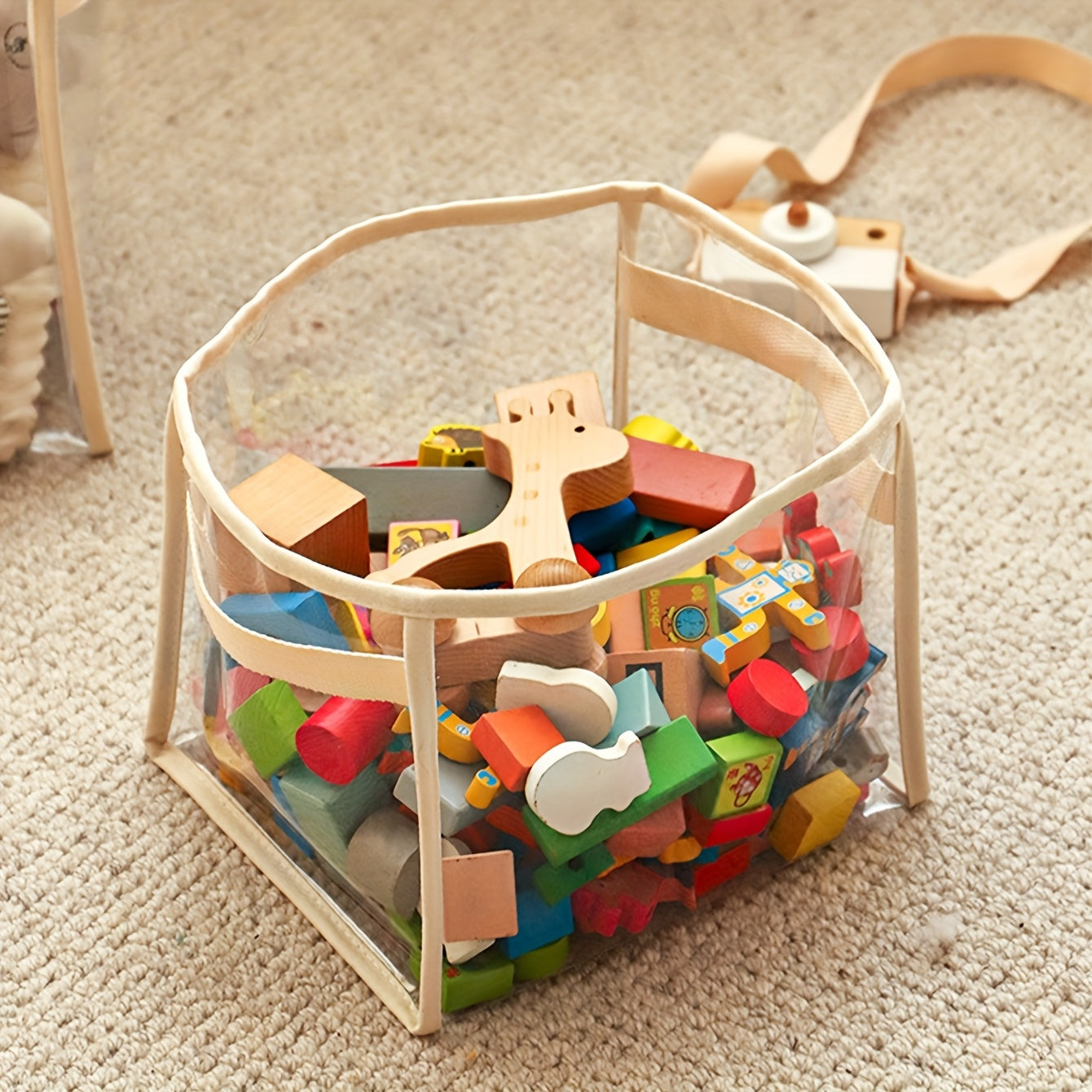 Large Multifunctional Finishing Bucket Transparent Storage Basket