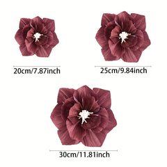 3pcs Wrinkle Paper Flowers Wedding Room Decoration