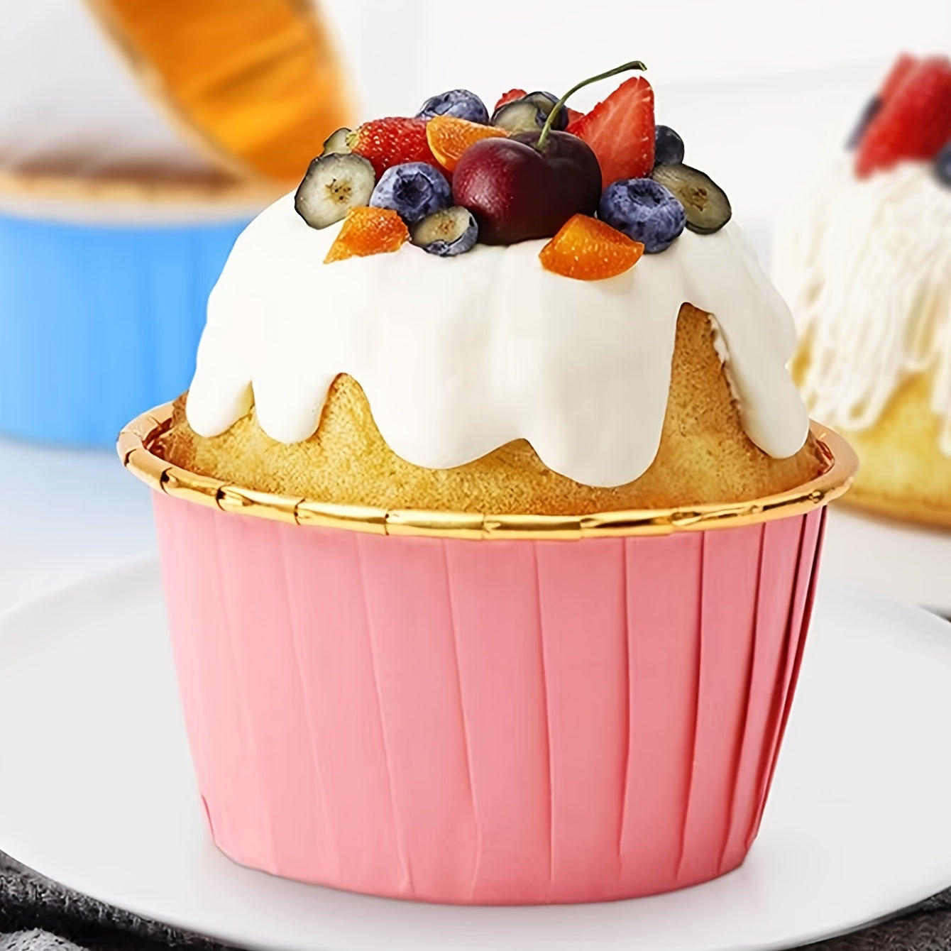 30pcs Pink Golden Muffin Cups Cake Mould Set