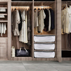 3pcs Foldable Fabric Storage Bins with Zipper Closure - Space Saving