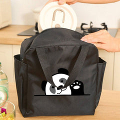 Panda Themed Insulated Lunch Bag Leakproof Oxford Cloth Aluminum Foil