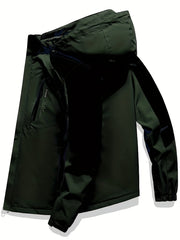Men's Lightweight Hooded Windbreaker Jacket for Hiking