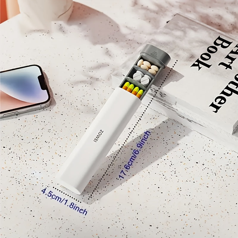 Portable Weekly Pill Organizer in Olive Green