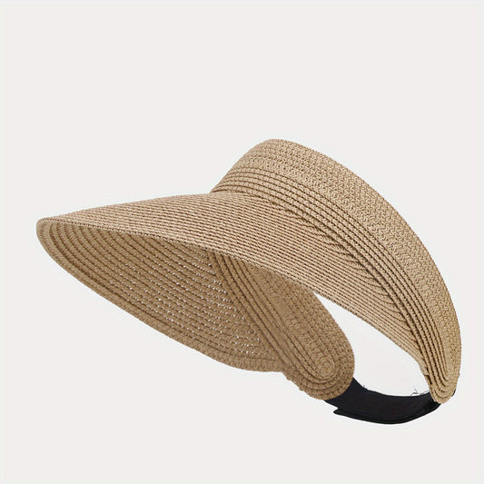 Khaki Faux Fur Woven Sun Hat for Men Women