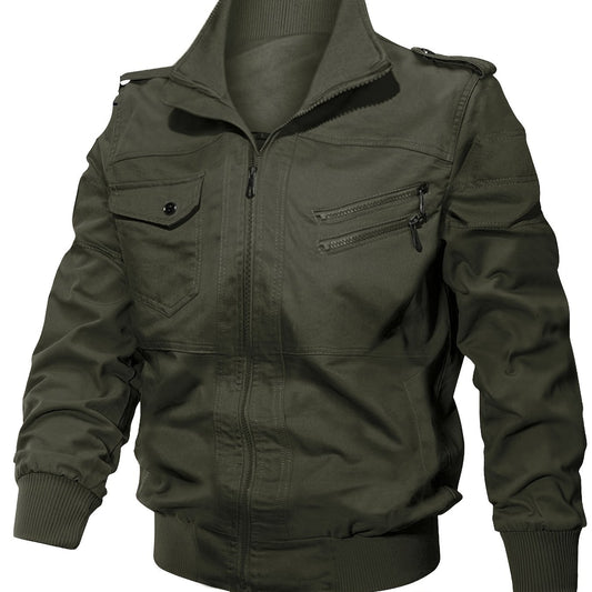 Men's Lightweight Cotton Jacket Military Windbreaker Coat