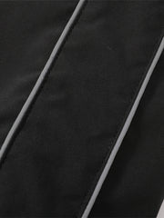 Bottom Stripe Varsity Jacket Men's Casual Baseball Collar Button Up Jacket