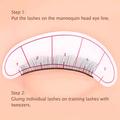 Lash Mannequin Head 25 Pairs Practice Lashes For Eyelash Extensions Training