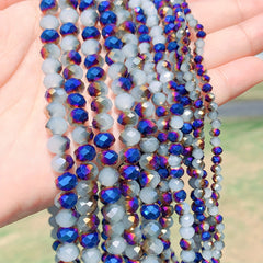 Plated Crystal Beads 4-8mm for DIY Bracelet Jewelry Making