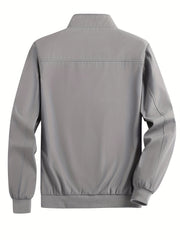 Men's Zip Up Stand Collar Windbreaker Jacket