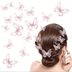 4pcs Butterfly Hair Clips Halloween Lace Bow Hair Accessories