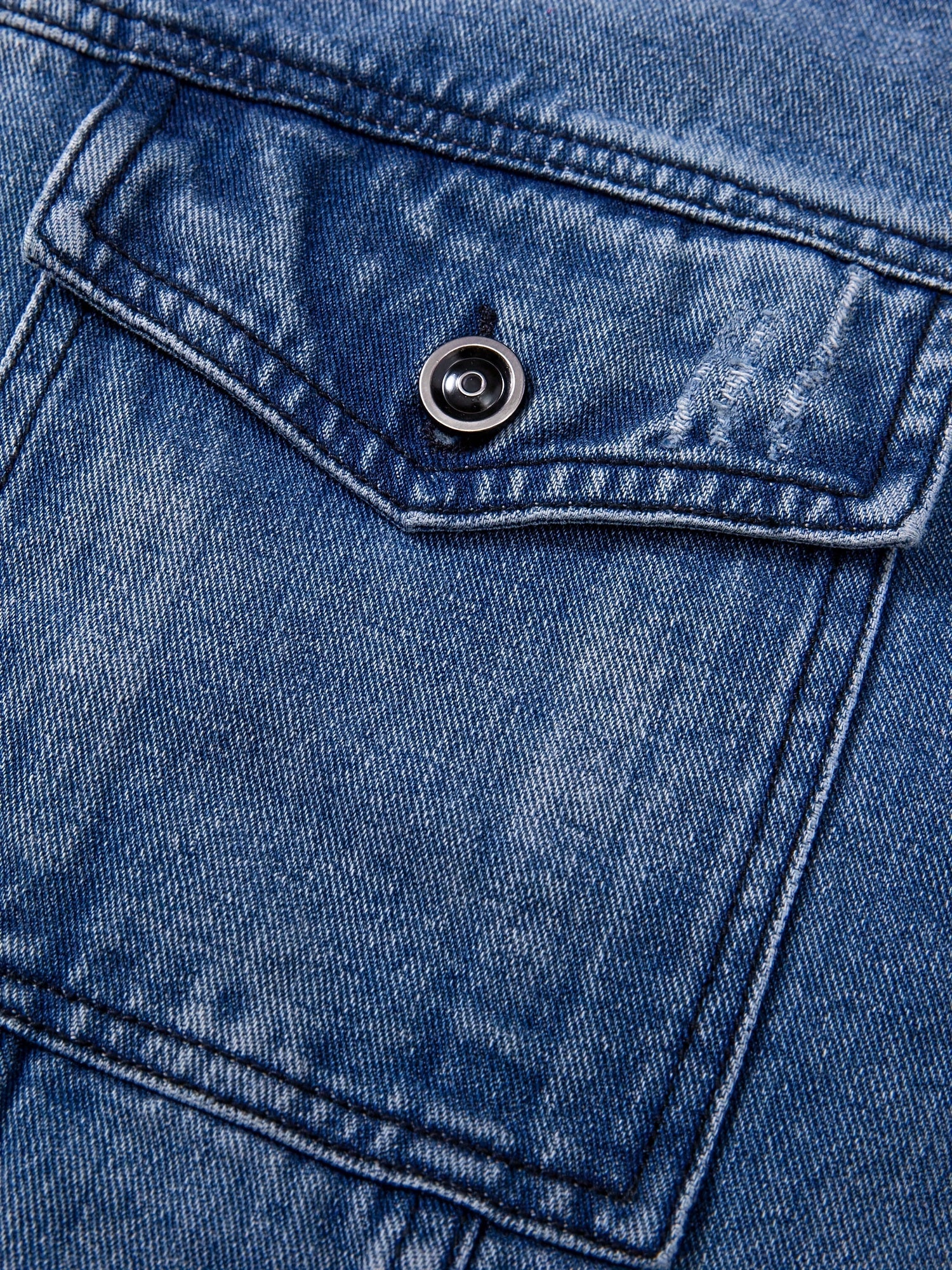 Vintage Distressed Denim Jacket Men's Casual Coat