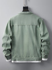 Men's Ripped Lapel Casual Denim Jacket