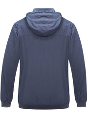 Men's Windbreaker Hooded Jacket Slim Fit Waterproof Trench Coat