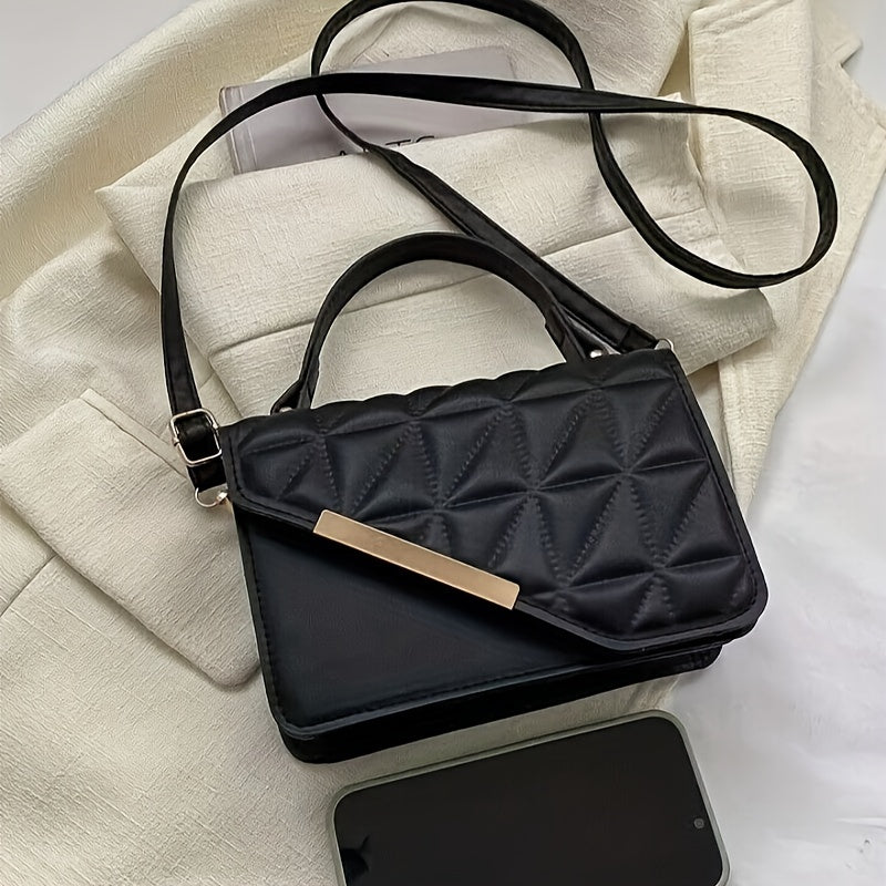 Quilted Crossbody Bag Flap Shoulder Purse Lightweight Handbag