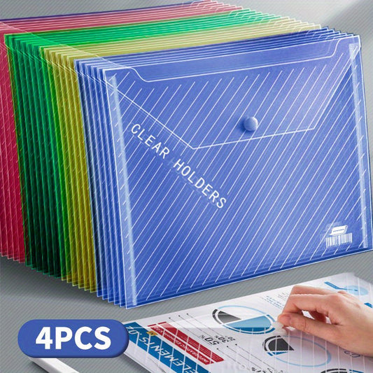 32pcs A4 File Bags Waterproof Plastic Storage for Home School Office