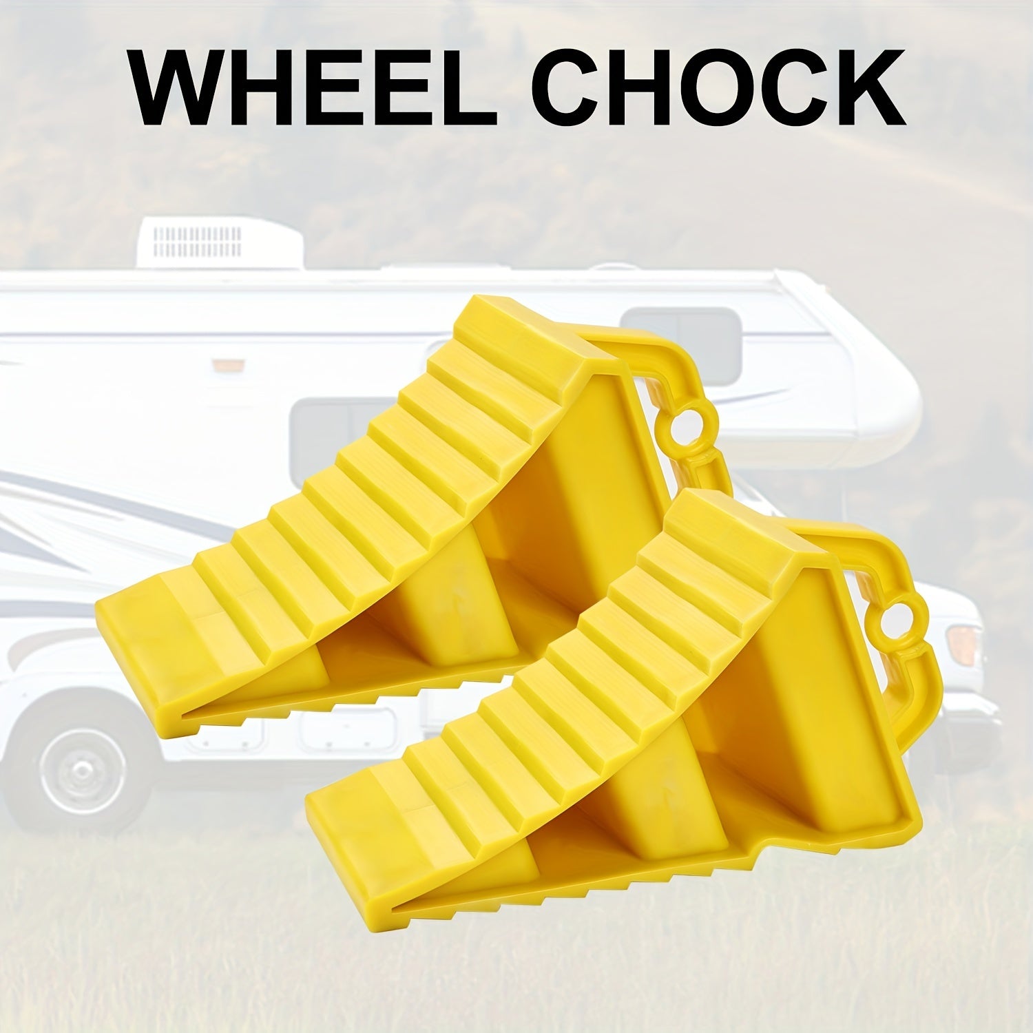 Wheel Chock With Handle Quick Grip Ribbed Chock Block