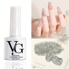 Reflective Glitter Gel Nail Polish with Cat Eye and Chameleon Effect