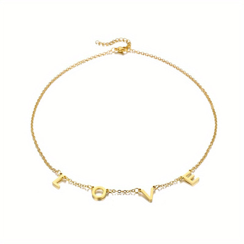 Personalized Custom Women Initial Name Necklace Stainless Steel