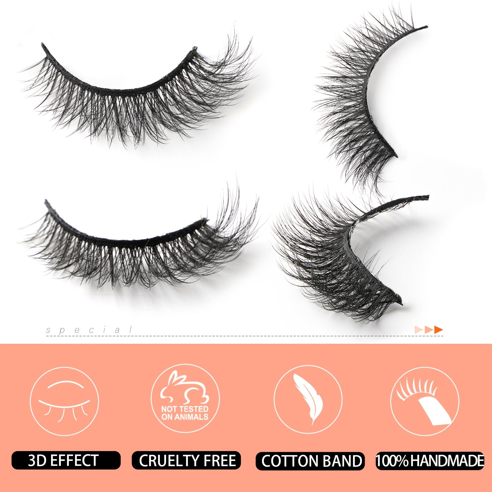 10 Pairs Fluffy 3D Faux Mink Eyelashes Soft Natural Extensions Dramatic Makeup