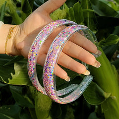 Glitter Headband Sparkly Confetti Rainbow Pink Purple for Kids