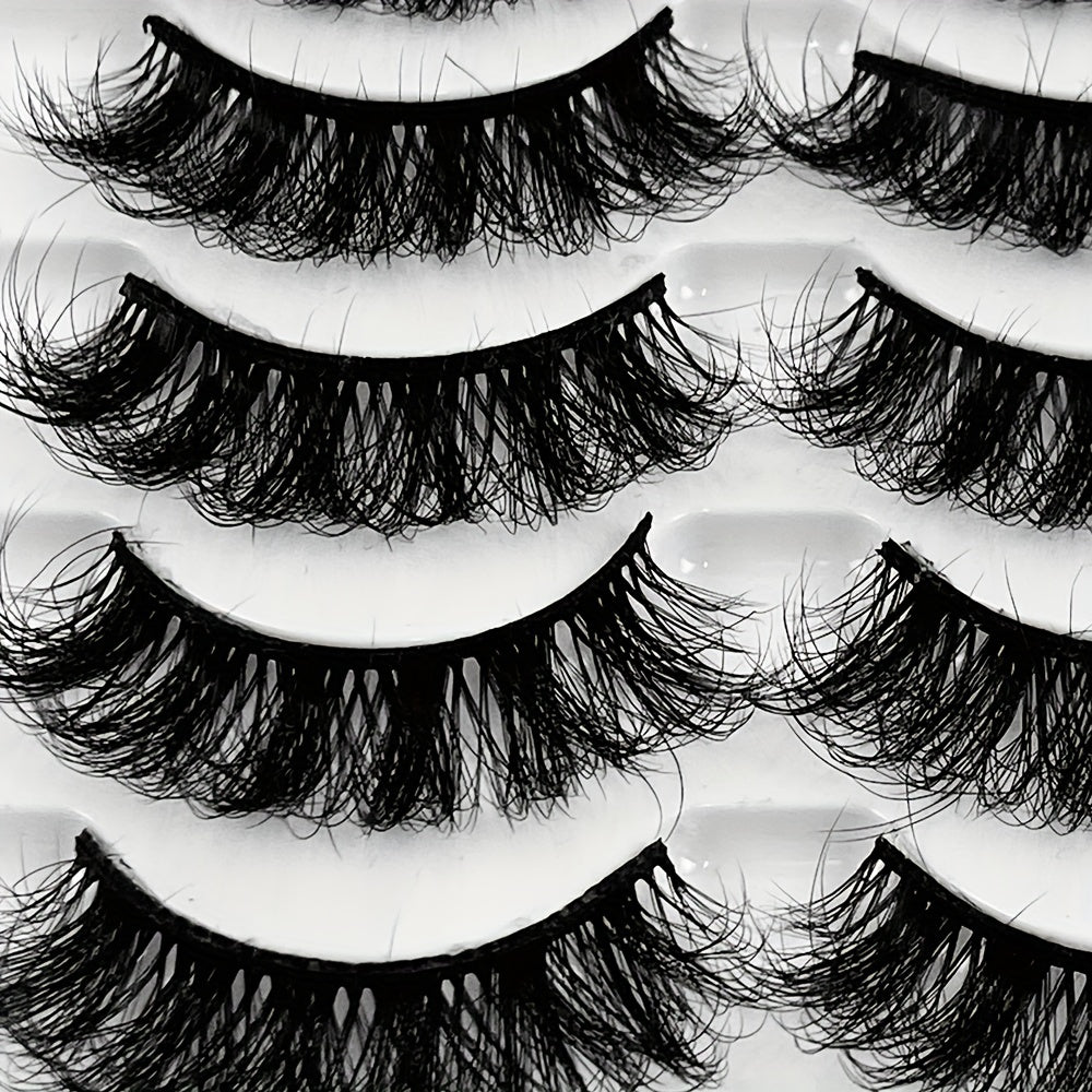 5 Pairs 8D Faux Mink Lashes Thick Volume Fluffy False Eyelashes