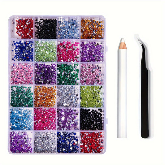 3500pcs Flatback Nail Art Rhinestones Crystal Gems for DIY Clothing Makeup