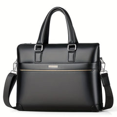 BAODIDAISHU Men's PU Leather Laptop Briefcase Top Handle Bag