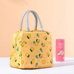 Fruit Theme Insulated Lunch Bag with Double Handles Oxford Cloth