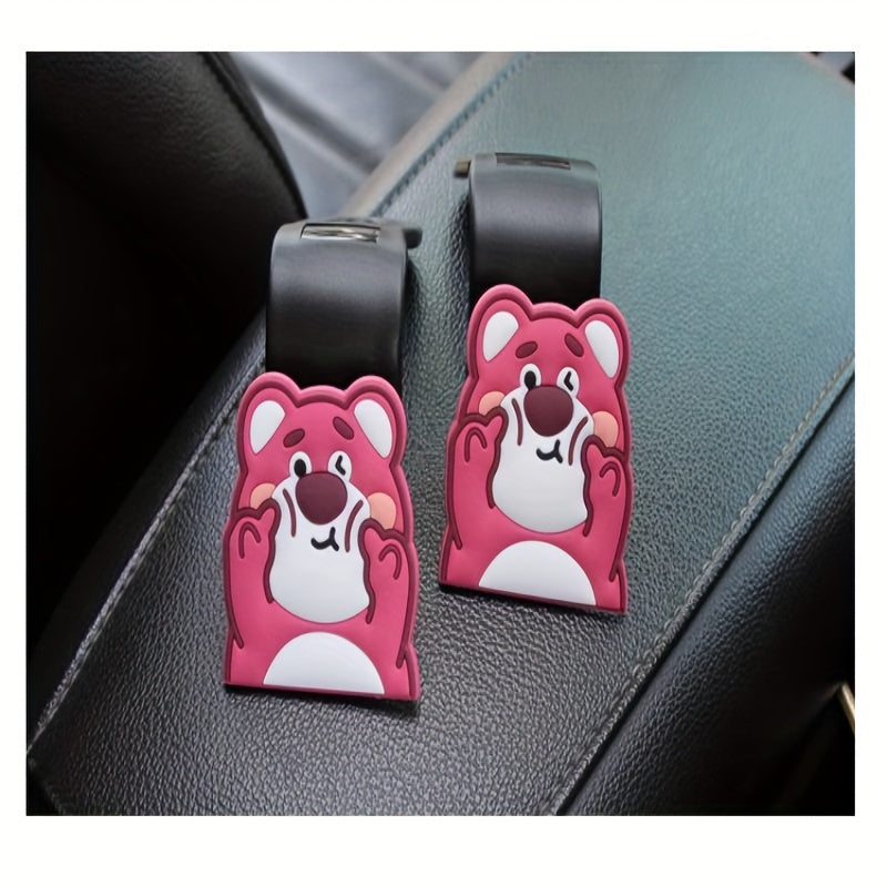 Cute Cartoon Bear Car Seat Hook, Silicone Material