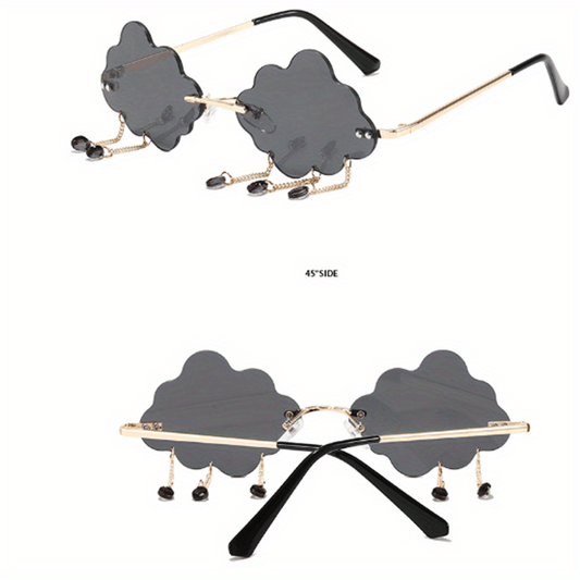 Cloud Sunglasses Raindrop Rimless Sunglasses Funny Party Glasses