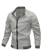 Men's Lightweight Zip Up Jacket Coat Spring Fall Business