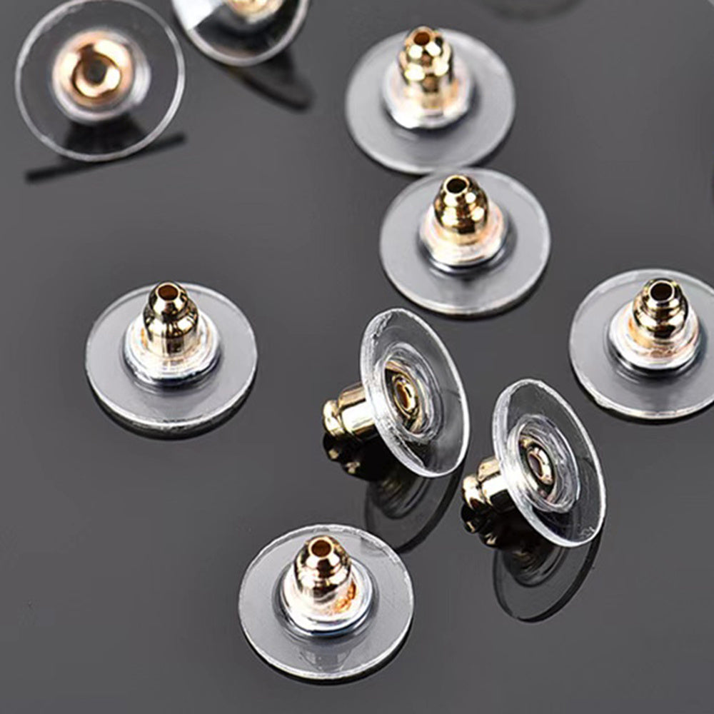 50pcs Electroplating Earring Backs Anti-lost Ear Stud DIY Jewelry